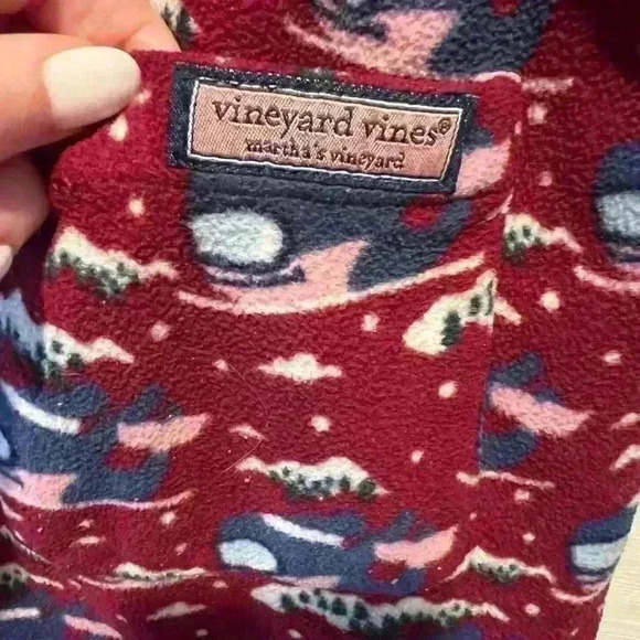 Vineyard Vines snowboard whale fleece youth XL pajama bottoms, GUC, drawstring - Picture 4 of 7